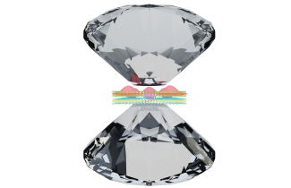 The flat tips of two diamonds compress an atomically thin material.