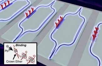 chip surface showing light on chip