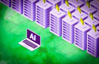 green with purple block AI