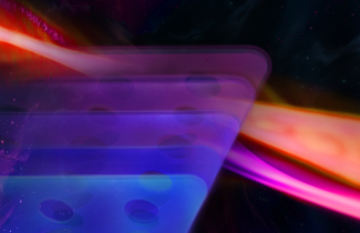 blue, purple, pink and orange waves with metal